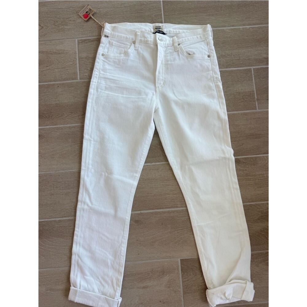 NWT Citizens of Humanity White Straight-Leg Jeans